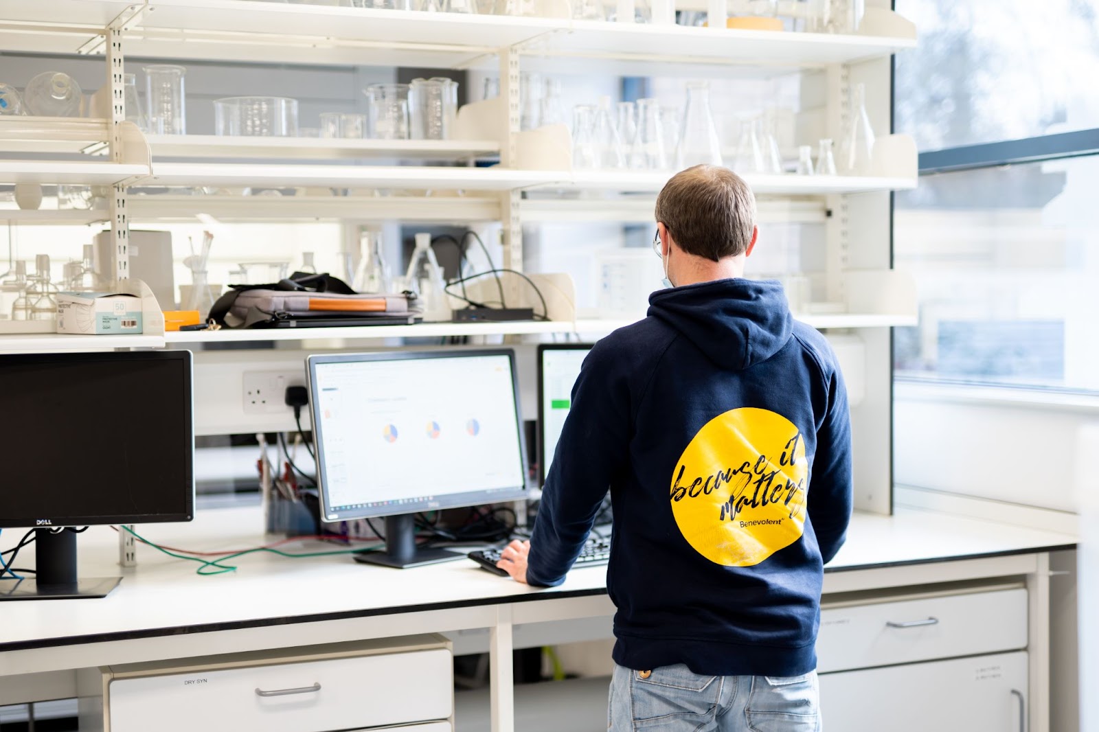 Colleagues at work inside the lab